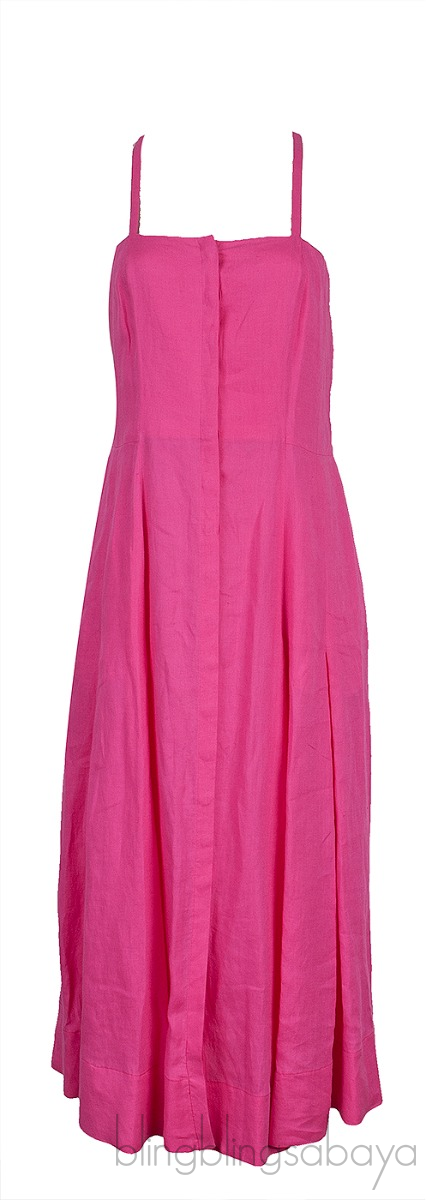 Margritte Linen Midi Dress Pink